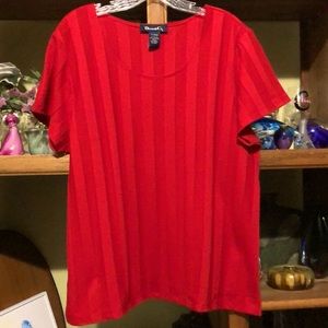 Ladies Denim&Co. Red Top